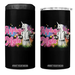 Funny Alpha Male Unicorn 4 in 1 Can Cooler Tumbler TS09 One Size: 16 oz Black Print Your Wear