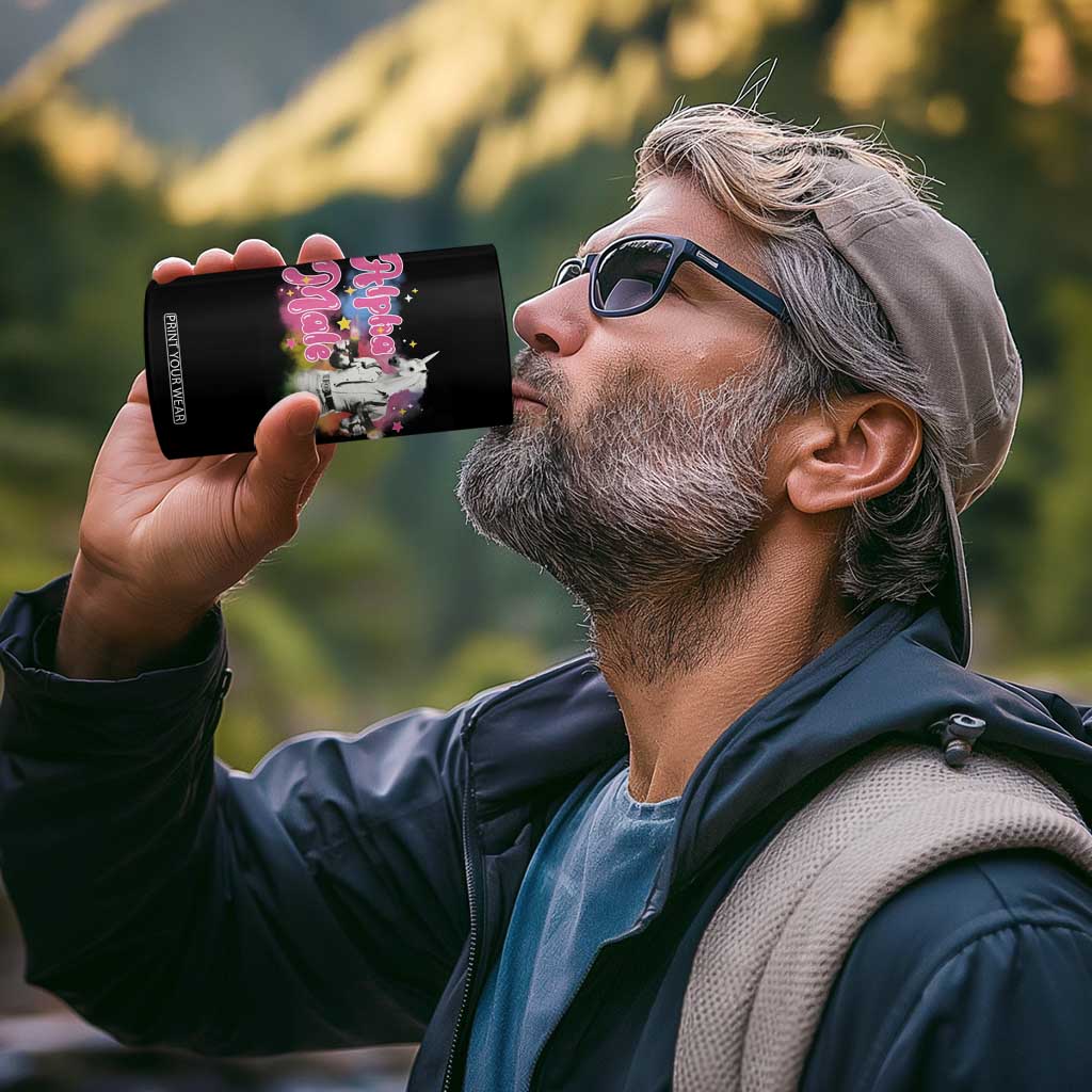 Funny Alpha Male Unicorn 4 in 1 Can Cooler Tumbler TS09 Print Your Wear