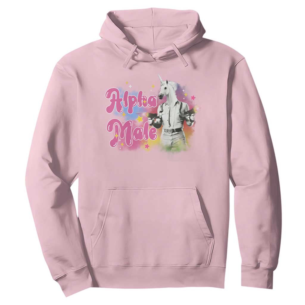 Funny Alpha Male Unicorn Hoodie TS09 Light Pink Print Your Wear