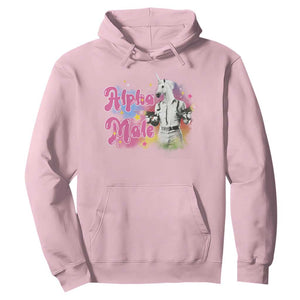 Funny Alpha Male Unicorn Hoodie TS09 Light Pink Print Your Wear
