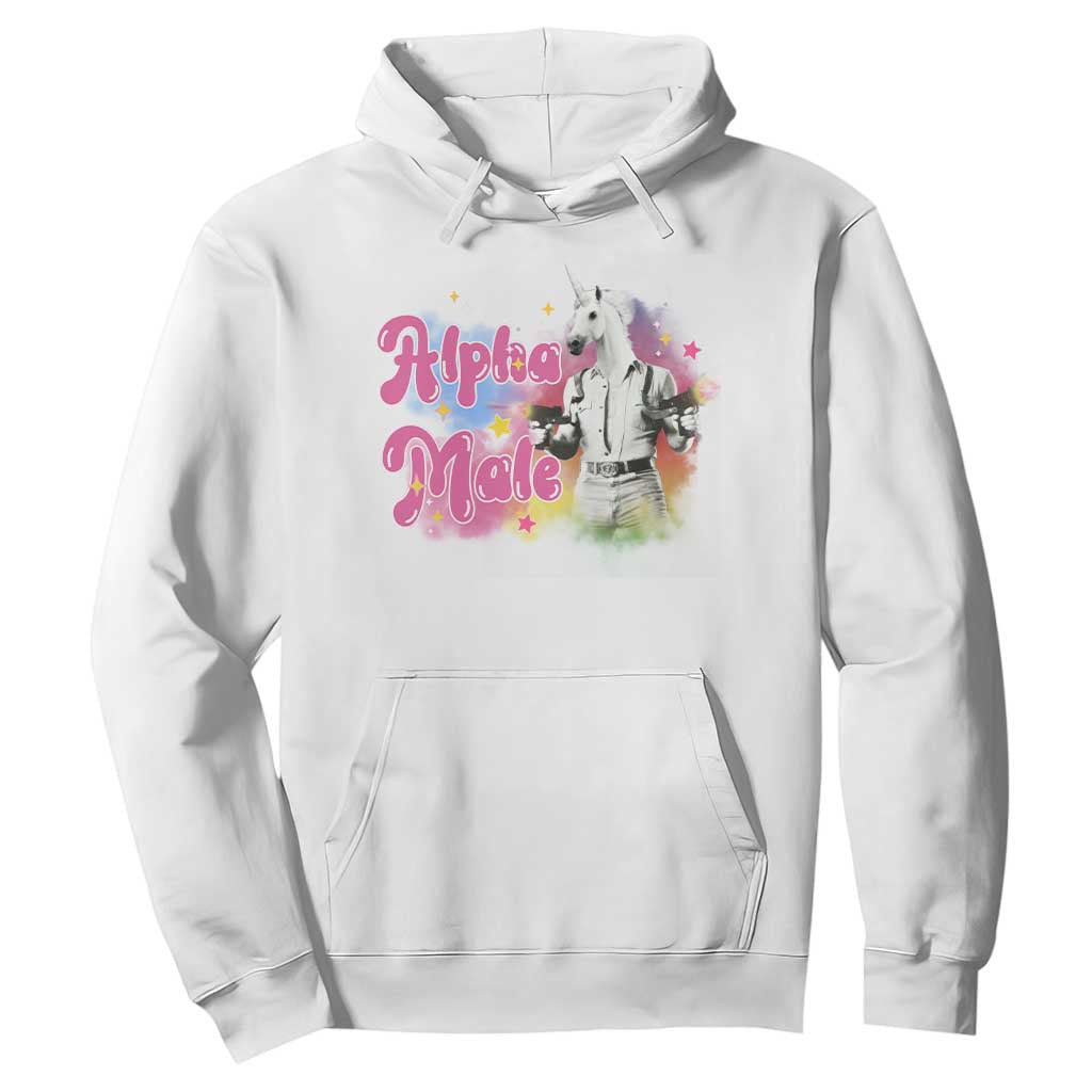 Funny Alpha Male Unicorn Hoodie TS09 White Print Your Wear