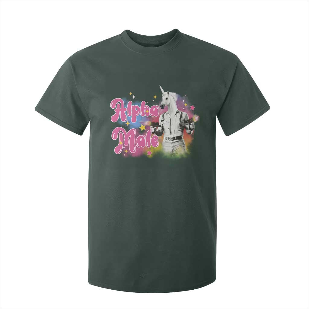 Funny Alpha Male Unicorn T Shirt For Kid TS09 Dark Forest Green Print Your Wear