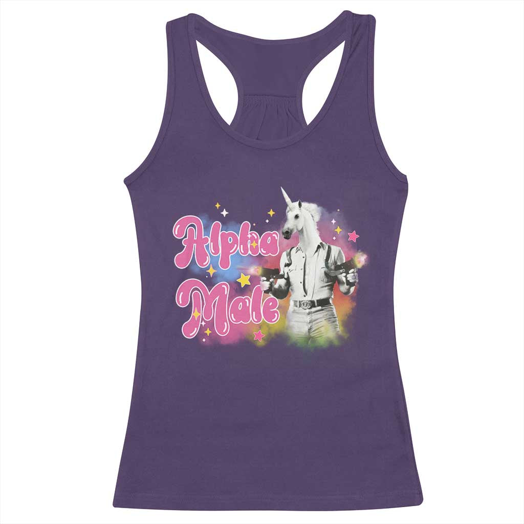 Funny Alpha Male Unicorn Racerback Tank Top TS09 Purple Print Your Wear