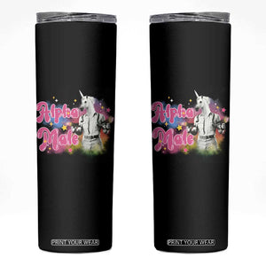 Funny Alpha Male Unicorn Skinny Tumbler TS09 Black Print Your Wear