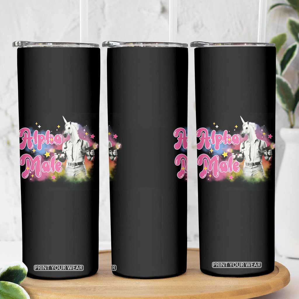 Funny Alpha Male Unicorn Skinny Tumbler TS09 Print Your Wear