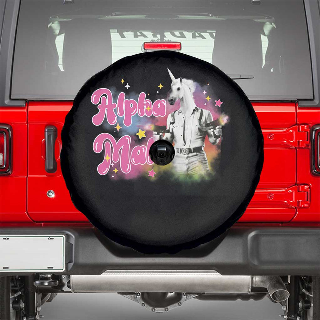 Funny Alpha Male Unicorn Spare Tire Cover TS09 Black Print Your Wear