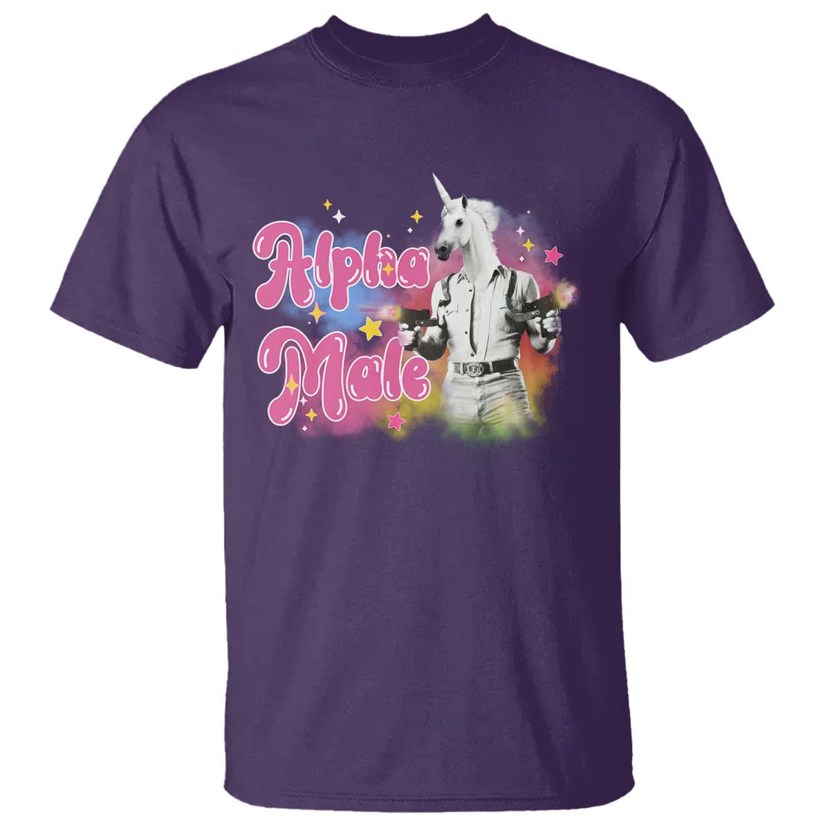 Funny Alpha Male Unicorn T Shirt TS09 Purple Print Your Wear