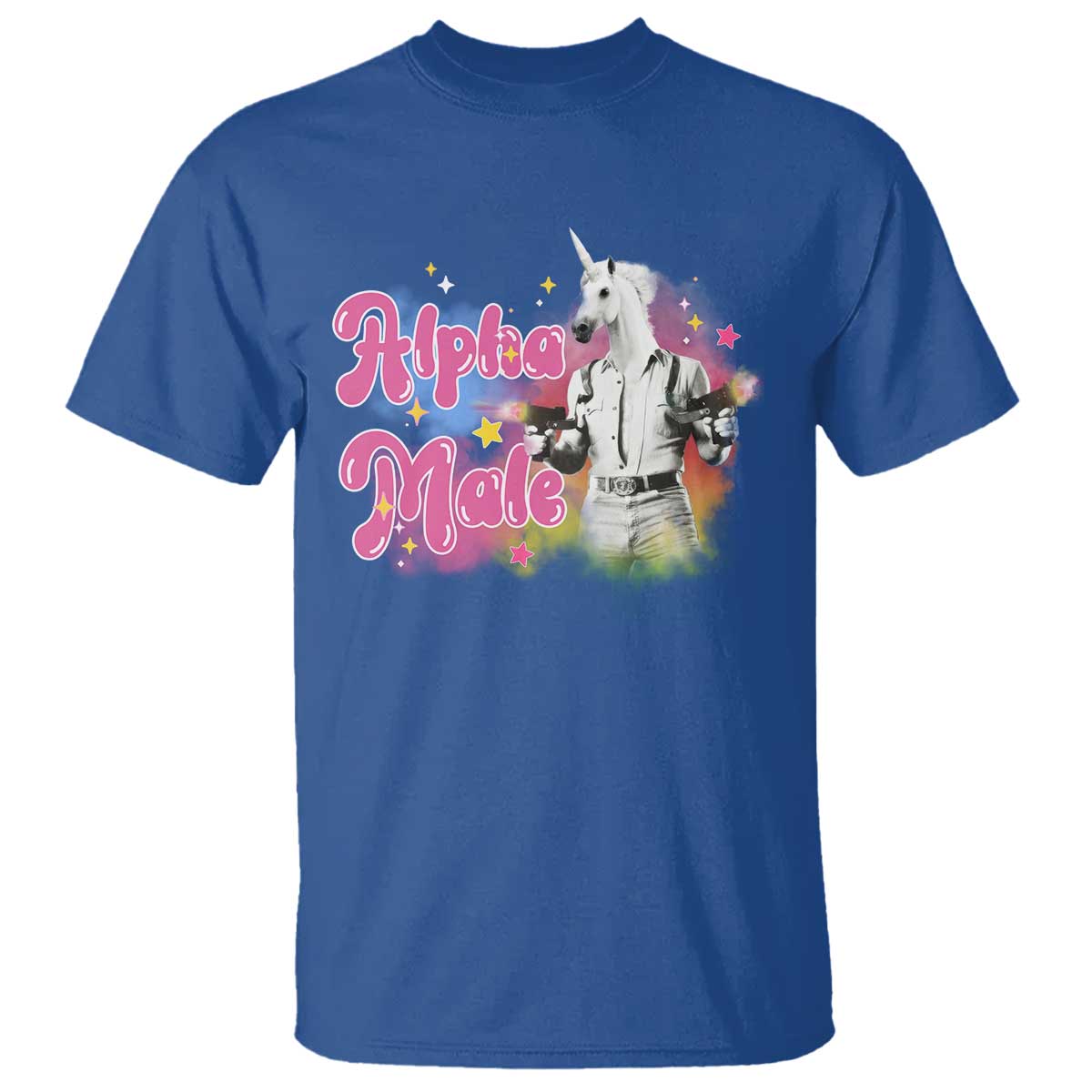 Funny Alpha Male Unicorn T Shirt TS09 Royal Blue Print Your Wear
