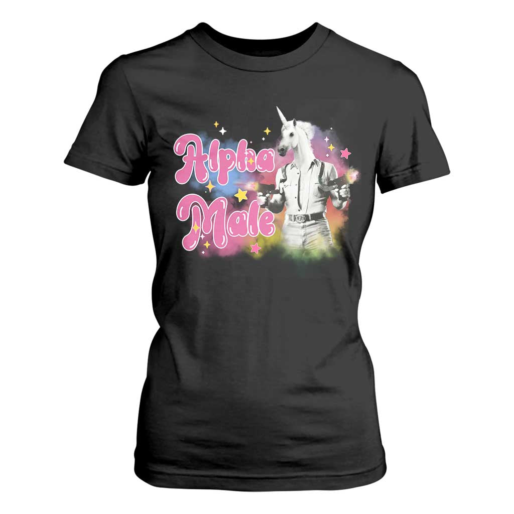 Funny Alpha Male Unicorn T Shirt For Women TS09 Black Print Your Wear