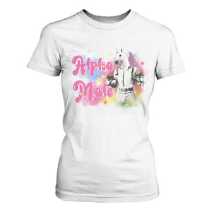Funny Alpha Male Unicorn T Shirt For Women TS09 White Print Your Wear
