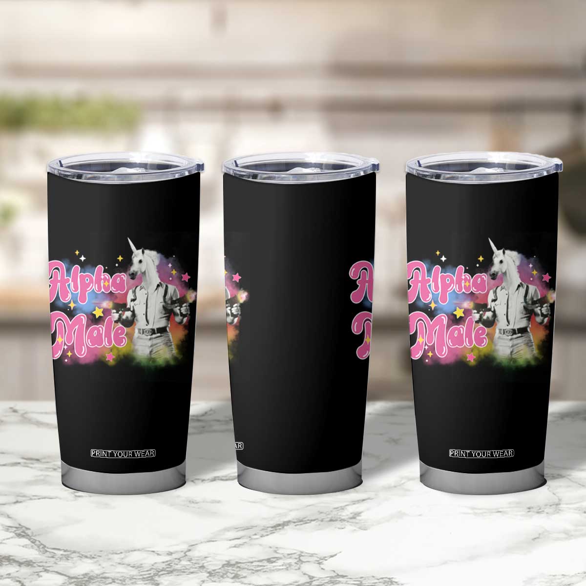 Funny Alpha Male Unicorn Tumbler Cup TS09 Print Your Wear