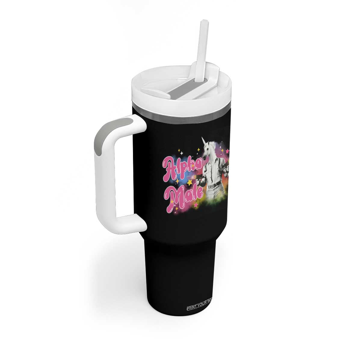 Funny Alpha Male Unicorn Tumbler With Handle TS09 Print Your Wear