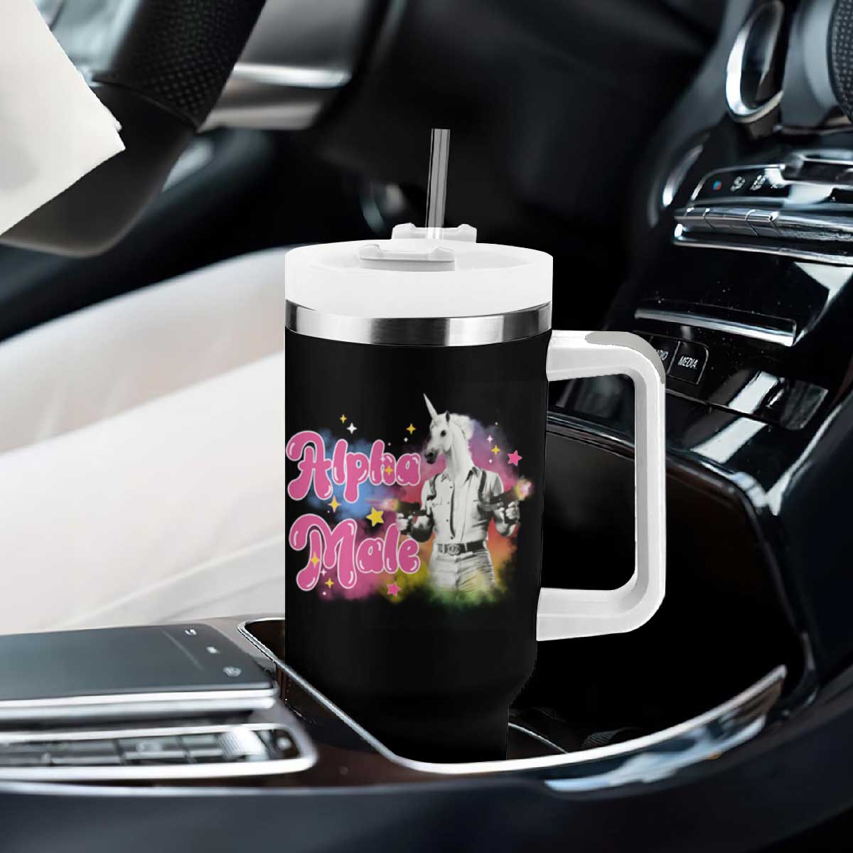 Funny Alpha Male Unicorn Tumbler With Handle TS09 Print Your Wear