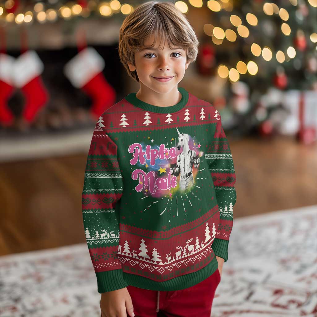 Funny Alpha Male Unicorn Ugly Christmas Sweater TS09 Christmas Print Your Wear