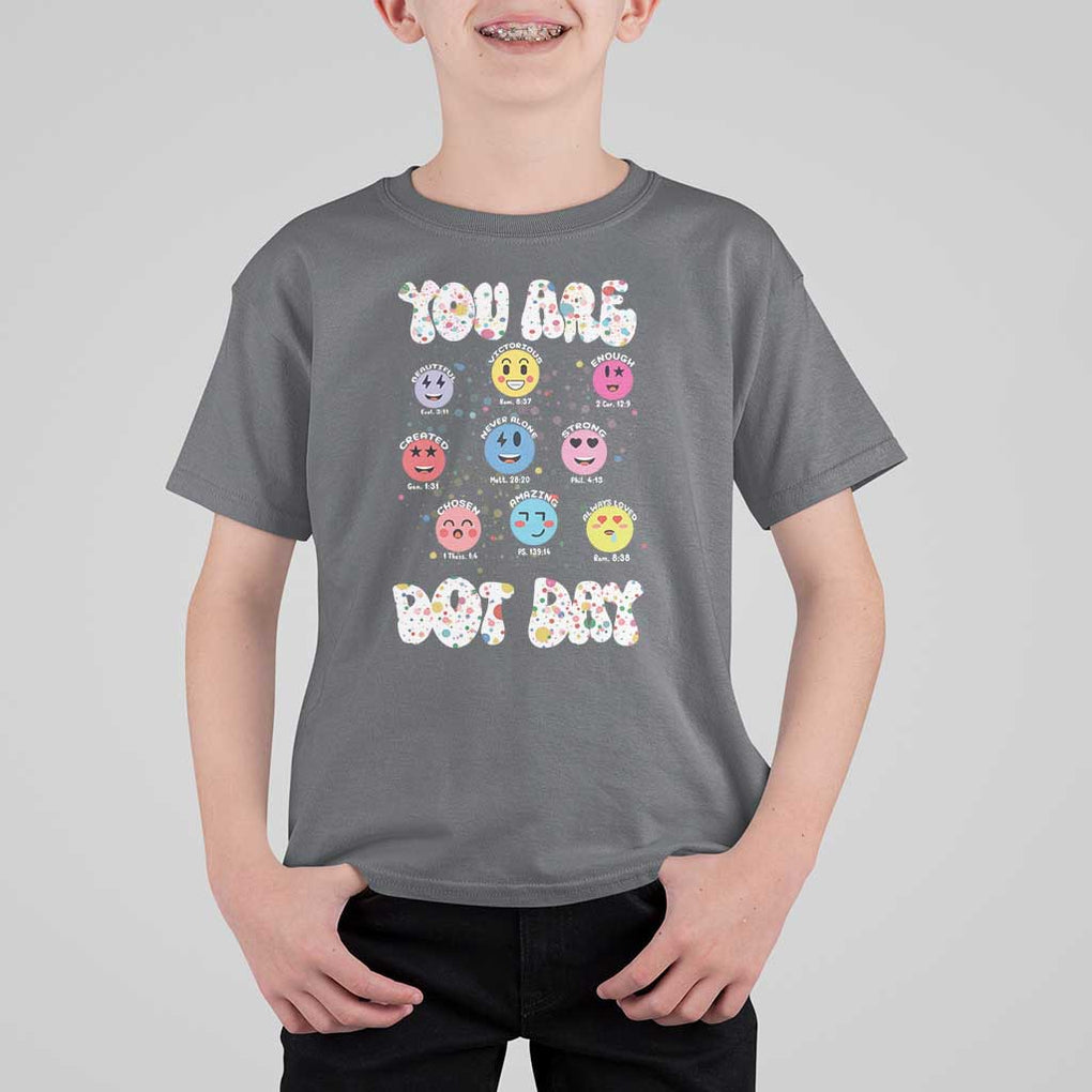 Christian Hippie Face You Are Dot Day T Shirt For Kid TS09 Charcoal Print Your Wear