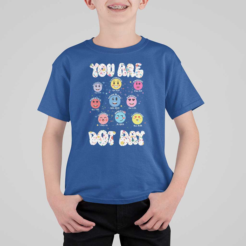 Christian Hippie Face You Are Dot Day T Shirt For Kid TS09 Royal Blue Print Your Wear