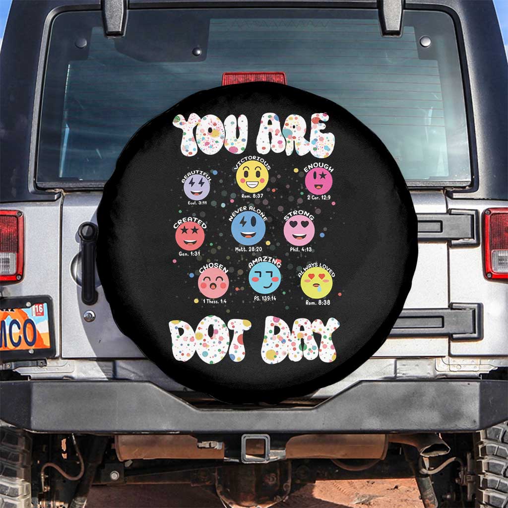 Christian Hippie Face You Are Dot Day Spare Tire Cover TS09 No hole Black Print Your Wear