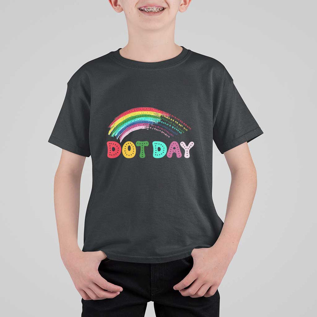 Rainbow Happy Dot Day T Shirt For Kid TS09 Black Print Your Wear