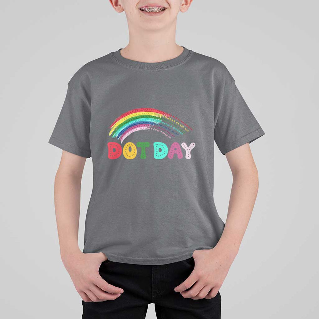 Rainbow Happy Dot Day T Shirt For Kid TS09 Charcoal Print Your Wear