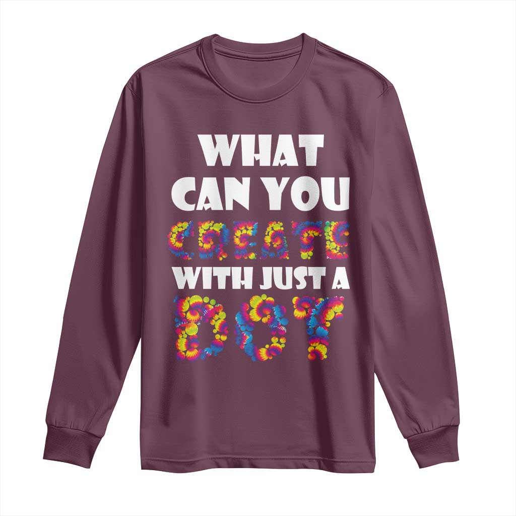 Happy Dot Day Long Sleeve Shirt What Can You Create With Just A Dot TS09 Maroon Print Your Wear