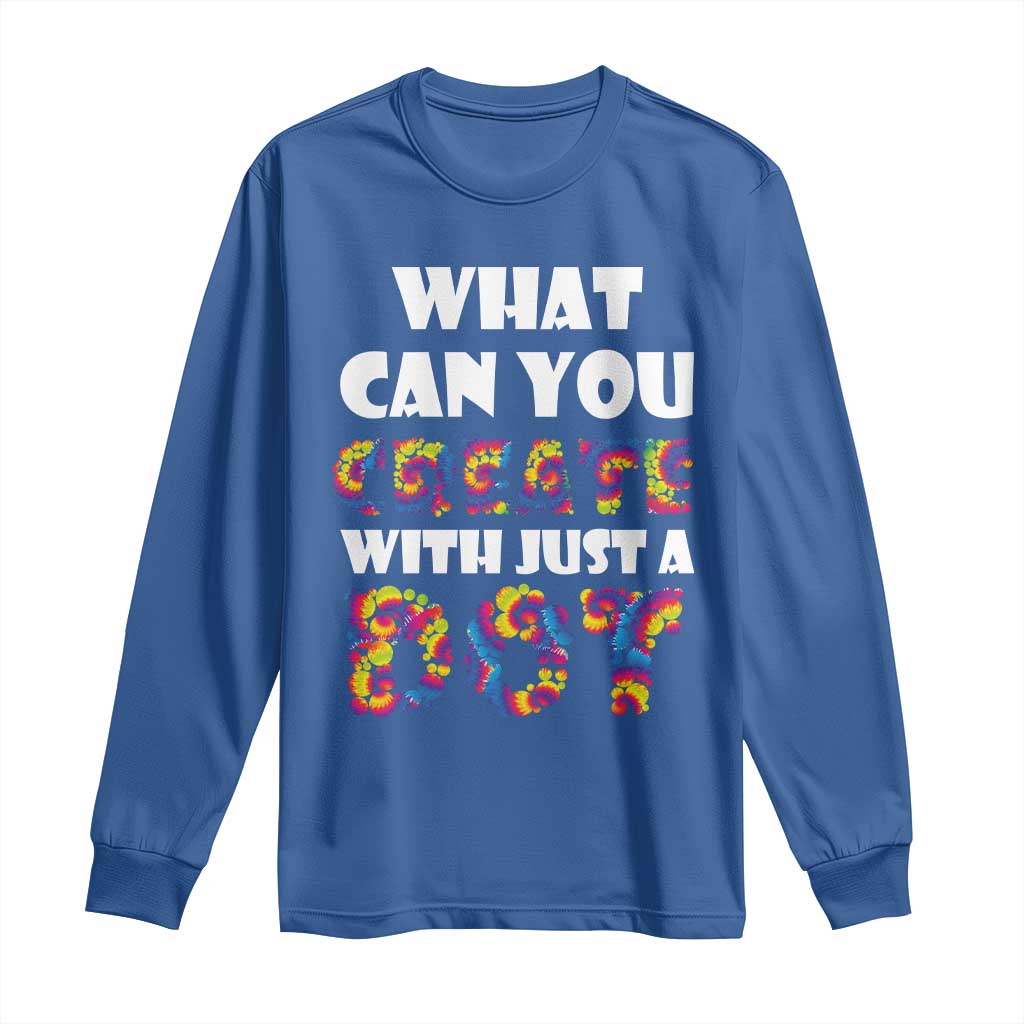 Happy Dot Day Long Sleeve Shirt What Can You Create With Just A Dot TS09 Royal Blue Print Your Wear