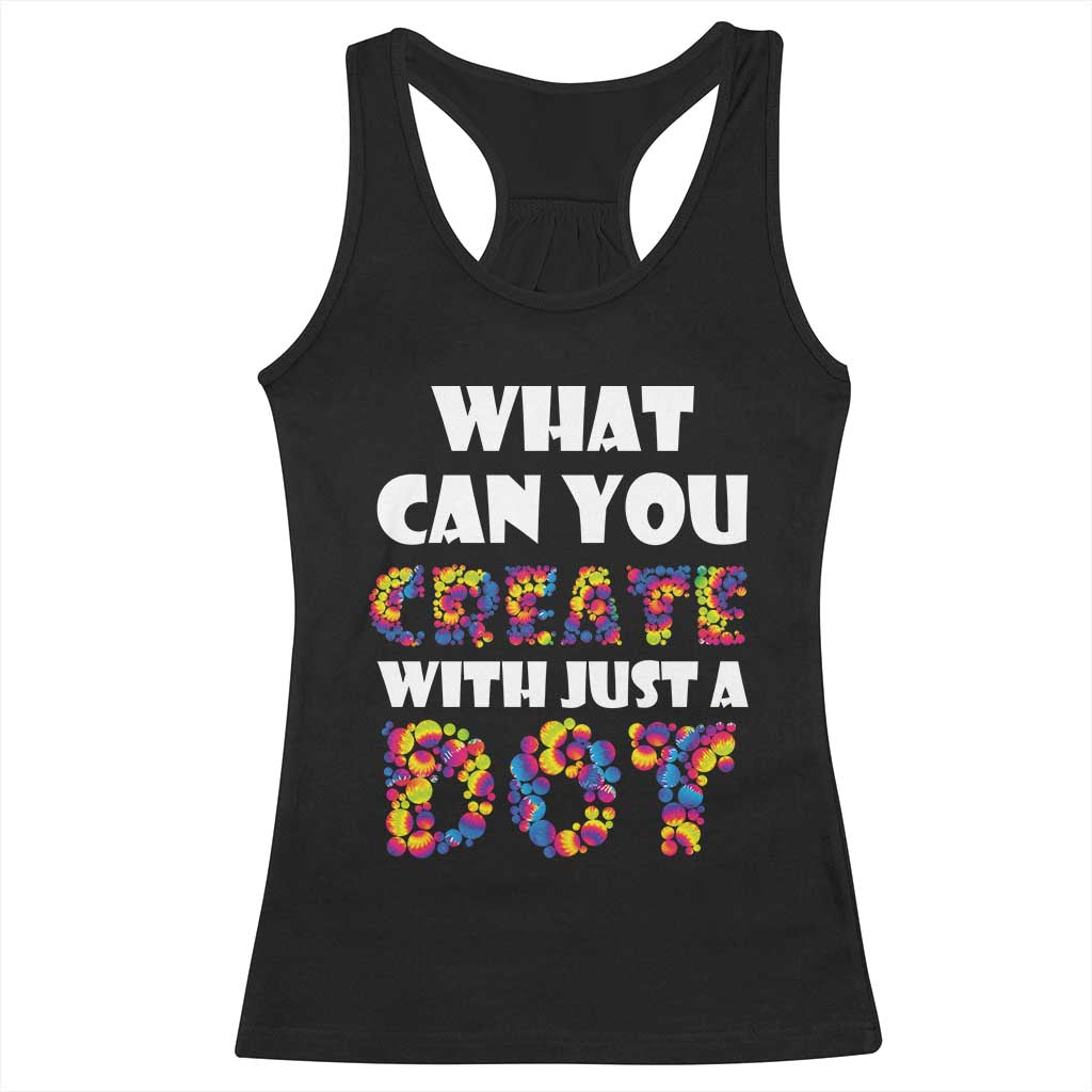 Happy Dot Day Racerback Tank Top What Can You Create With Just A Dot TS09 Black Print Your Wear