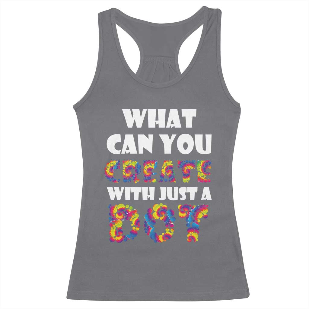Happy Dot Day Racerback Tank Top What Can You Create With Just A Dot TS09 Charcoal Print Your Wear