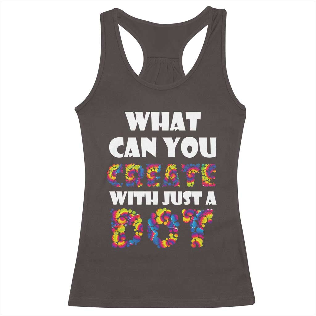 Happy Dot Day Racerback Tank Top What Can You Create With Just A Dot TS09 Dark Chocolate Print Your Wear