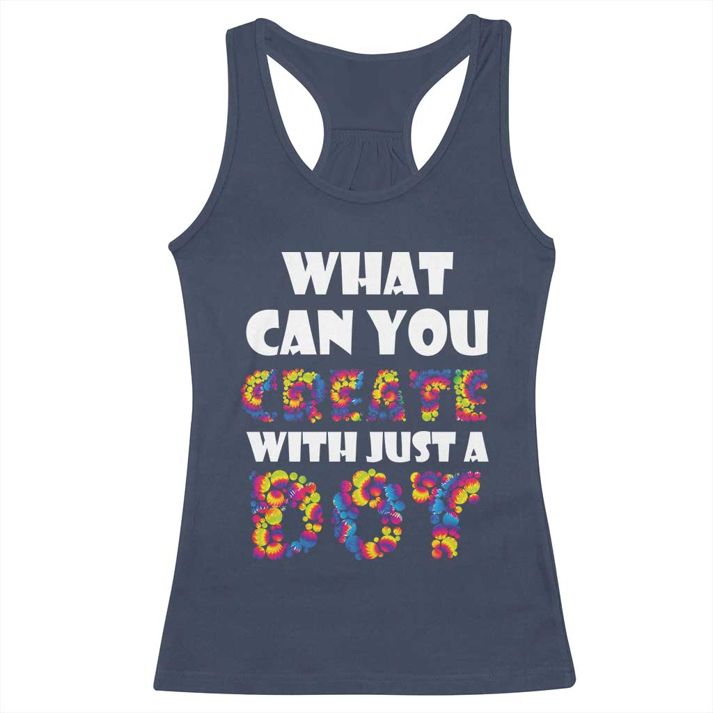 Happy Dot Day Racerback Tank Top What Can You Create With Just A Dot TS09 Navy Print Your Wear