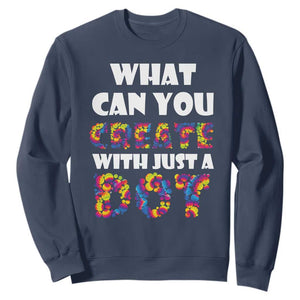 Happy Dot Day Sweatshirt What Can You Create With Just A Dot TS09 Navy Print Your Wear