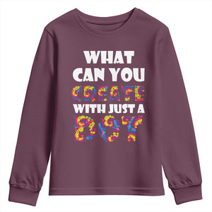 Happy Dot Day Youth Sweatshirt What Can You Create With Just A Dot TS09 Maroon Print Your Wear