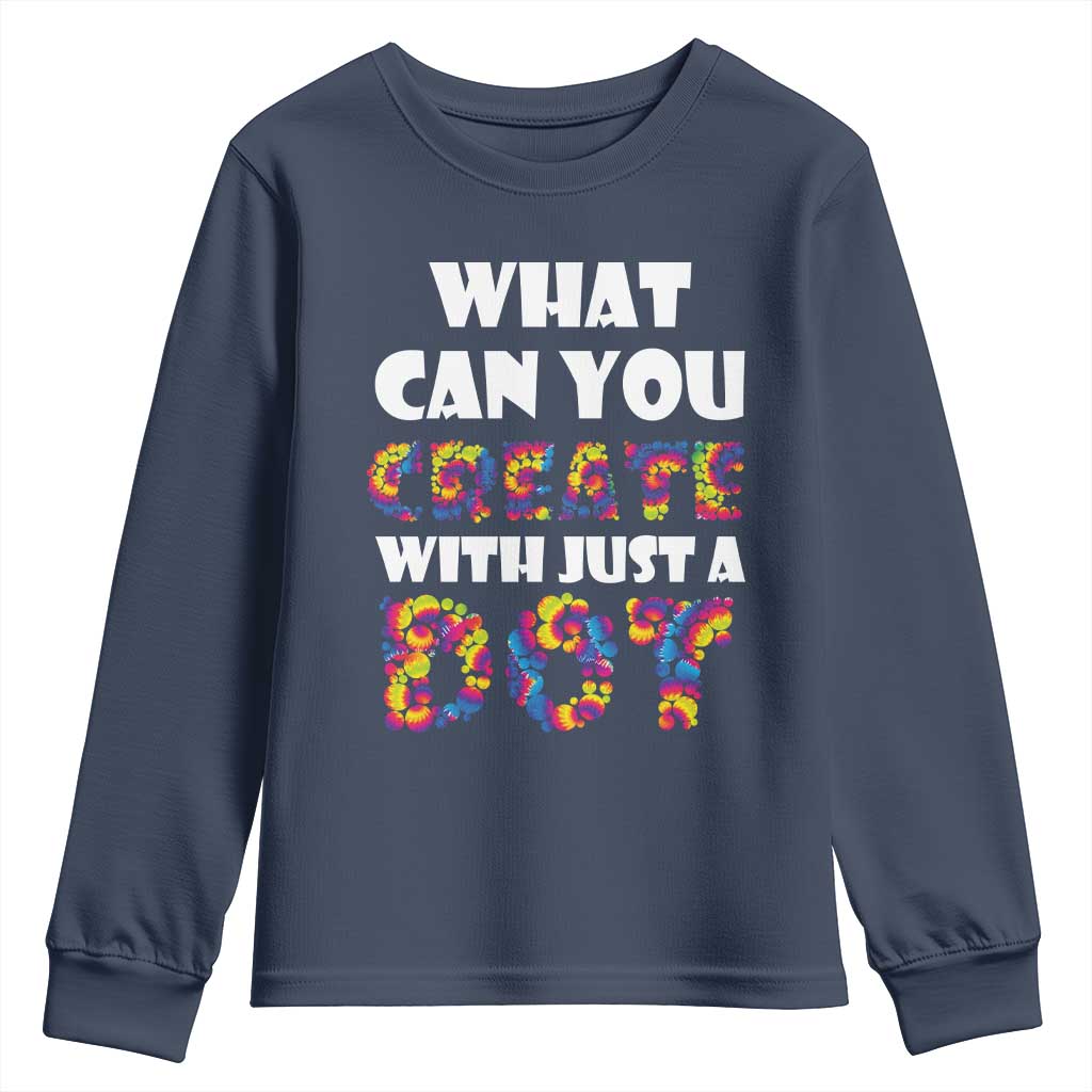 Happy Dot Day Youth Sweatshirt What Can You Create With Just A Dot TS09 Navy Print Your Wear