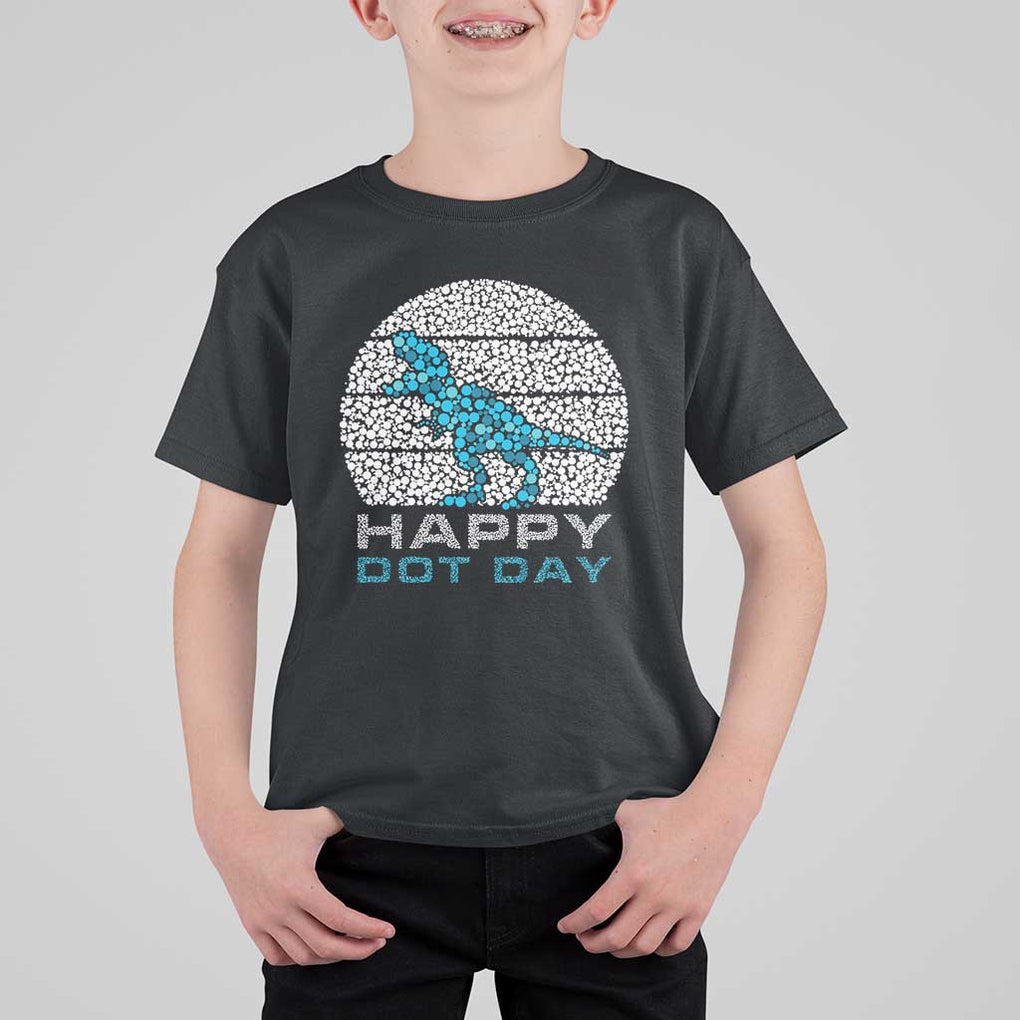 Happy Dot Day Funny Dinosaur T Shirt For Kid TS09 Black Print Your Wear