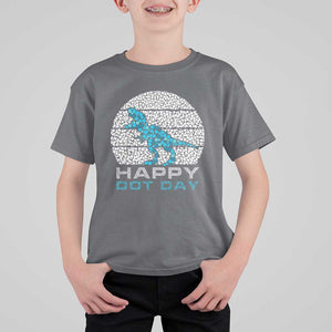 Happy Dot Day Funny Dinosaur T Shirt For Kid TS09 Charcoal Print Your Wear