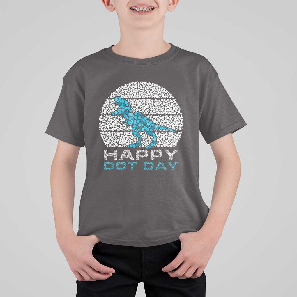 Happy Dot Day Funny Dinosaur T Shirt For Kid TS09 Dark Chocolate Print Your Wear