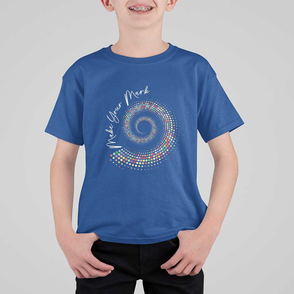 Dot Day T Shirt For Kid Make Your Mark Colorful Polka Dot TS09 Royal Blue Print Your Wear