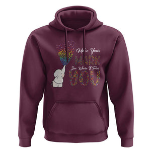 Dot Day Hoodie Make Your Mark And See Where It Takes Cute Elephant TS09 Maroon Print Your Wear