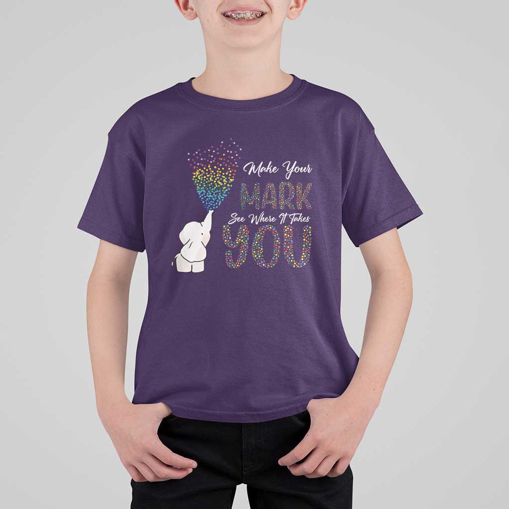 Dot Day T Shirt For Kid Make Your Mark And See Where It Takes Cute Elephant TS09 Purple Print Your Wear