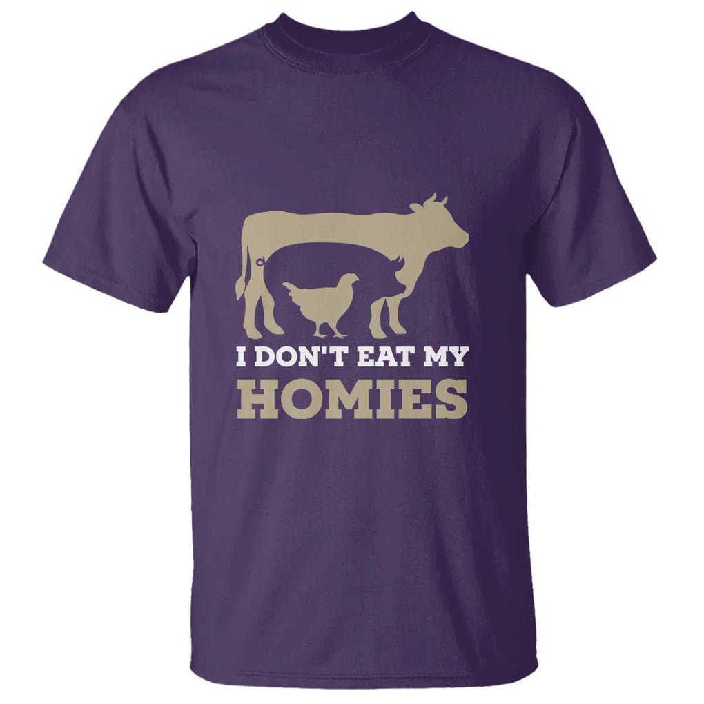 Funny Vegetarian T Shirt I Don't Eat My Homies TS09 Purple Print Your Wear