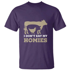 Funny Vegetarian T Shirt I Don't Eat My Homies TS09 Purple Print Your Wear