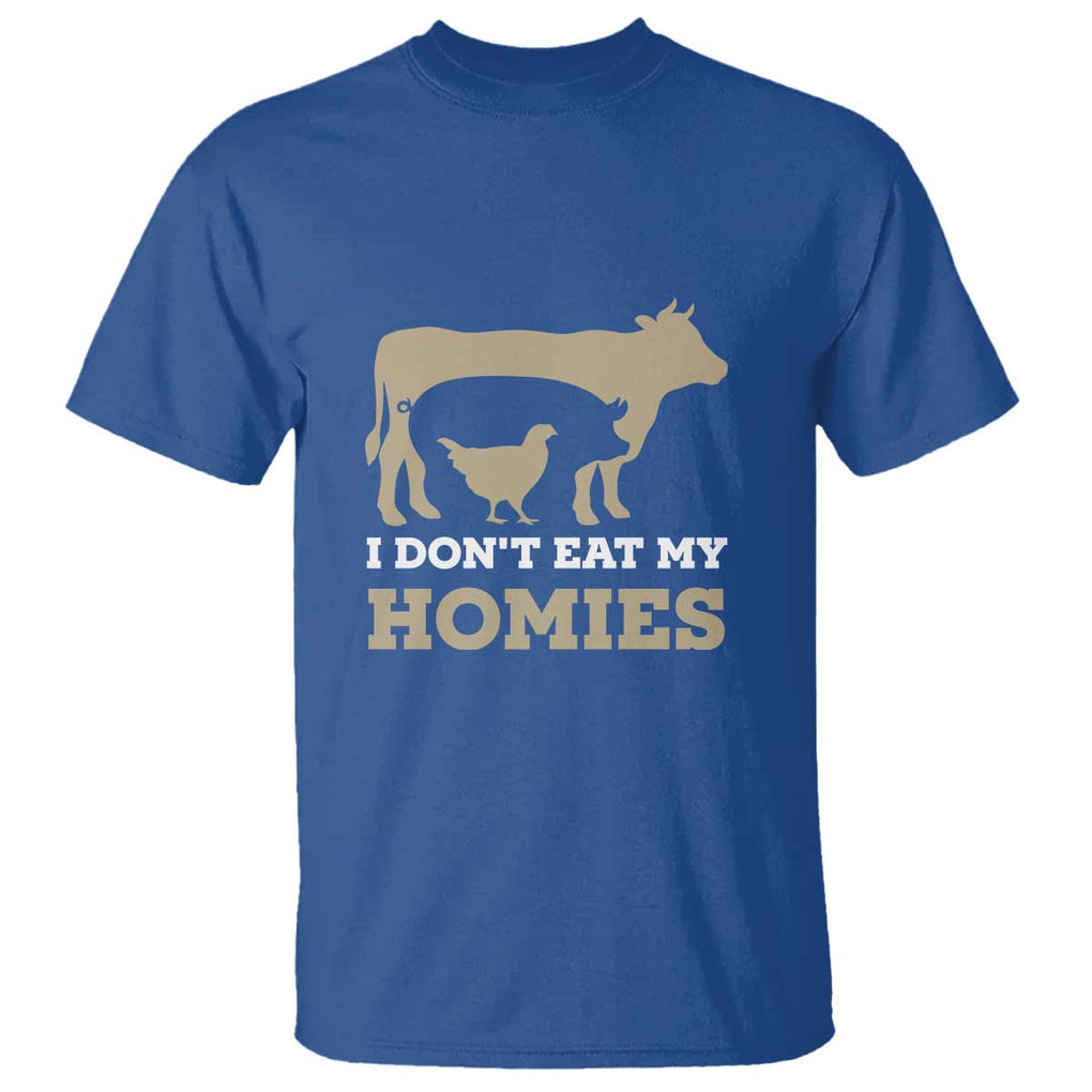 Funny Vegetarian T Shirt I Don't Eat My Homies TS09 Royal Blue Print Your Wear