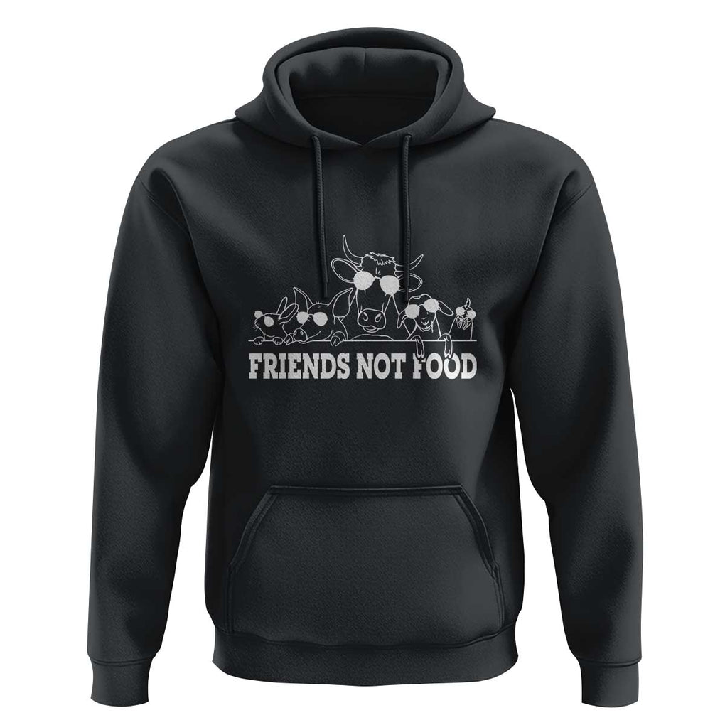 Vegetarian Hoodie Friends Not Food TS09 Black Print Your Wear