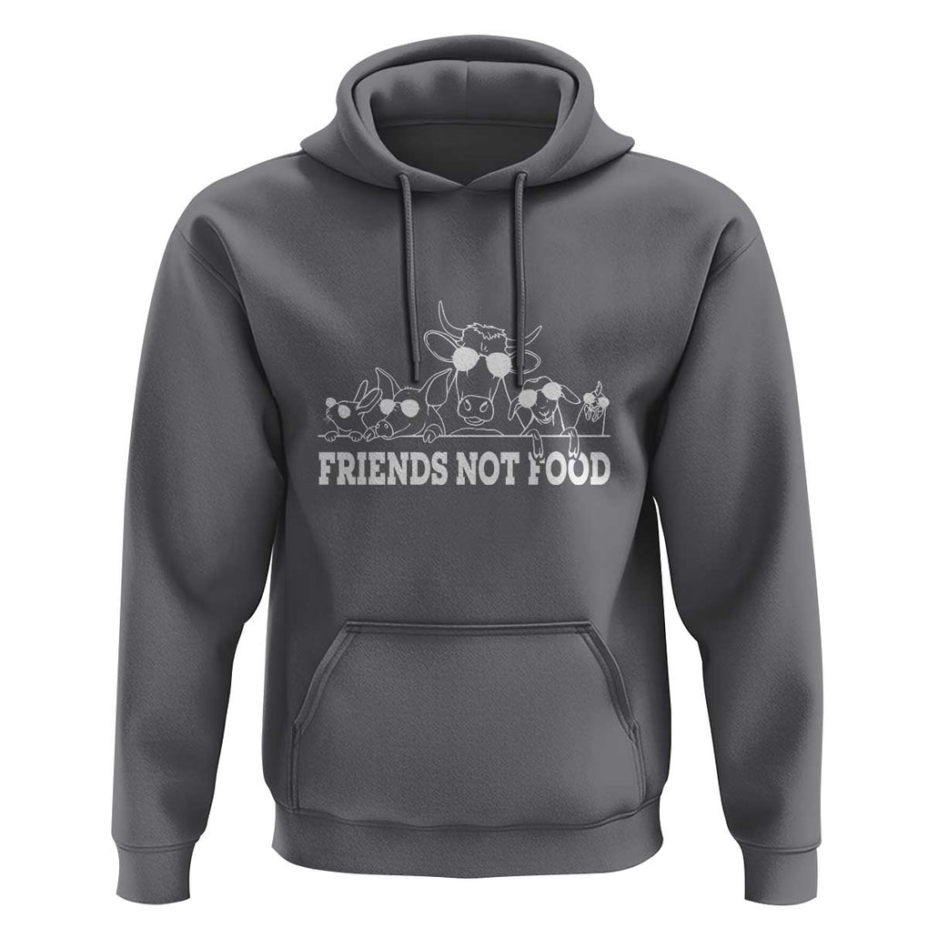 Vegetarian Hoodie Friends Not Food TS09 Charcoal Print Your Wear