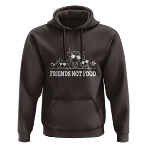 Vegetarian Hoodie Friends Not Food TS09 Dark Chocolate Print Your Wear