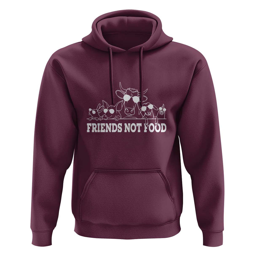 Vegetarian Hoodie Friends Not Food TS09 Maroon Print Your Wear