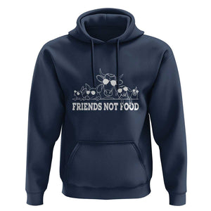 Vegetarian Hoodie Friends Not Food TS09 Navy Print Your Wear