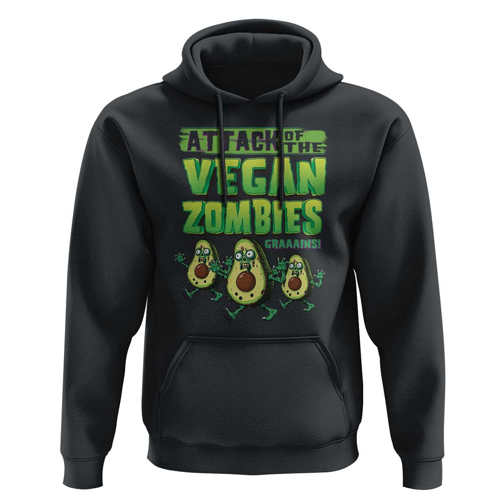 Halloween Vegetarian Hoodie Attack of the Vegan Zombies TS09 Black Print Your Wear