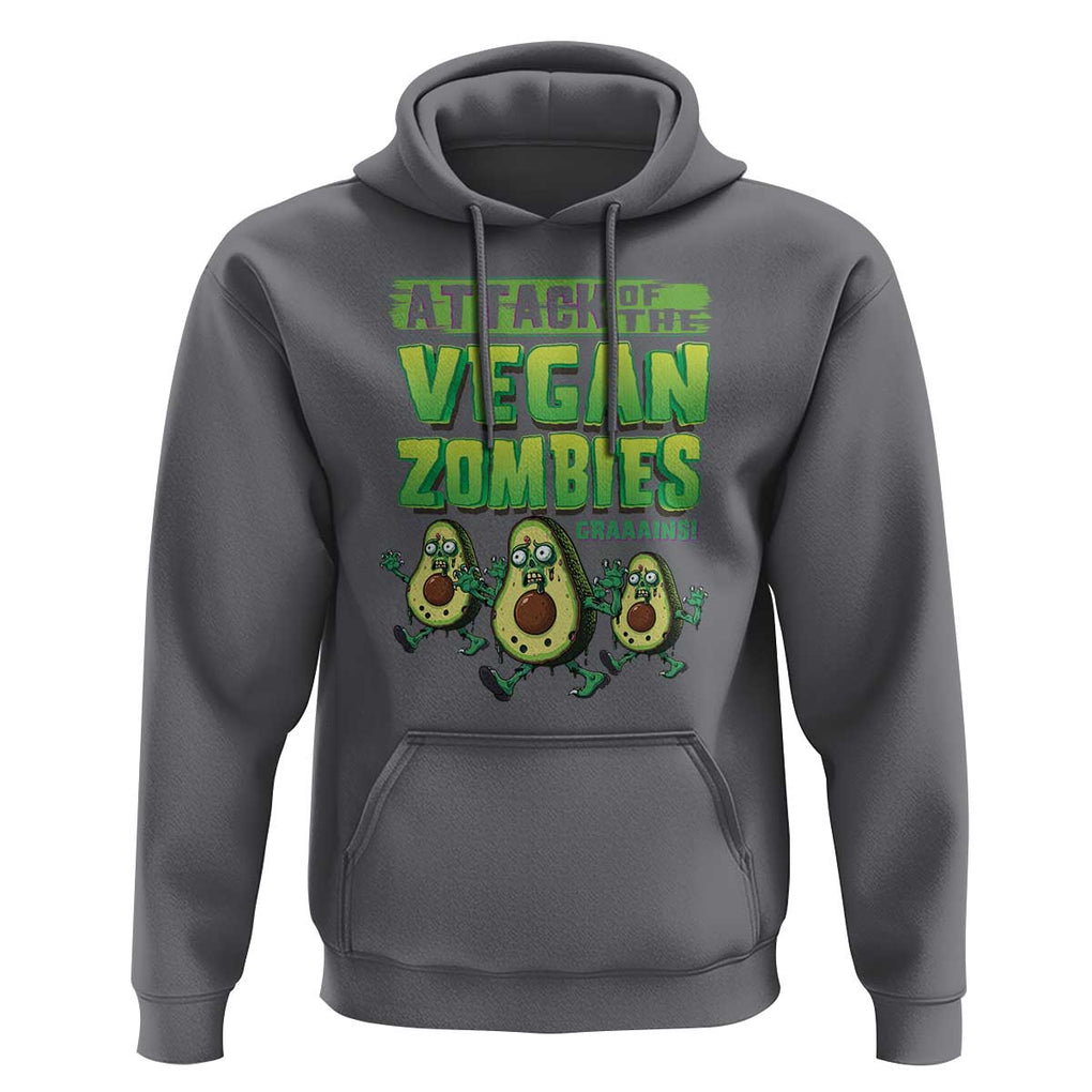 Halloween Vegetarian Hoodie Attack of the Vegan Zombies TS09 Charcoal Print Your Wear