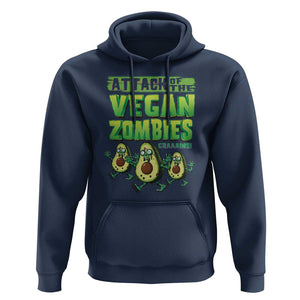 Halloween Vegetarian Hoodie Attack of the Vegan Zombies TS09 Navy Print Your Wear