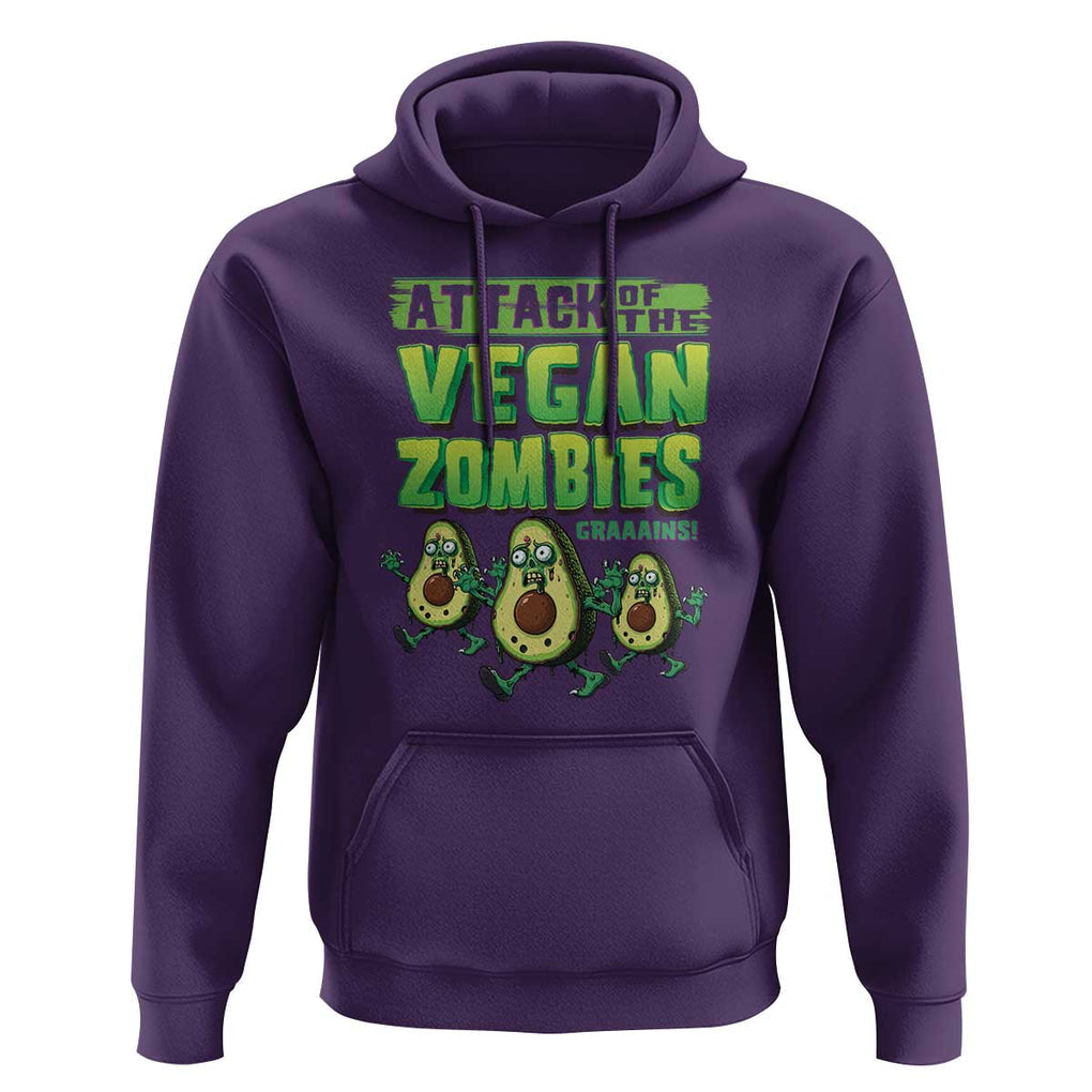 Halloween Vegetarian Hoodie Attack of the Vegan Zombies TS09 Purple Print Your Wear